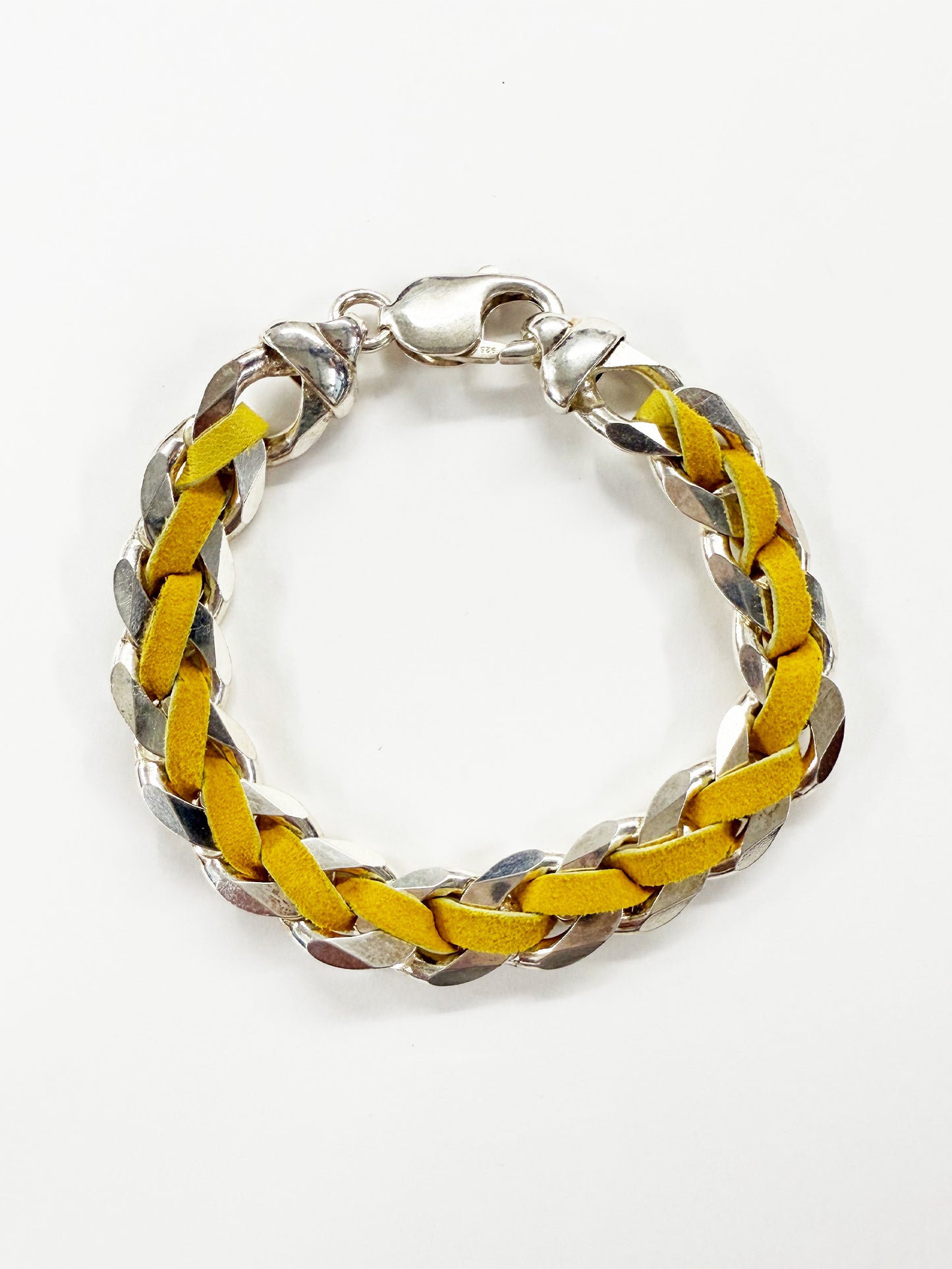 6397 x Alyssa Norton Yellow Leather Embroidered Bracelet