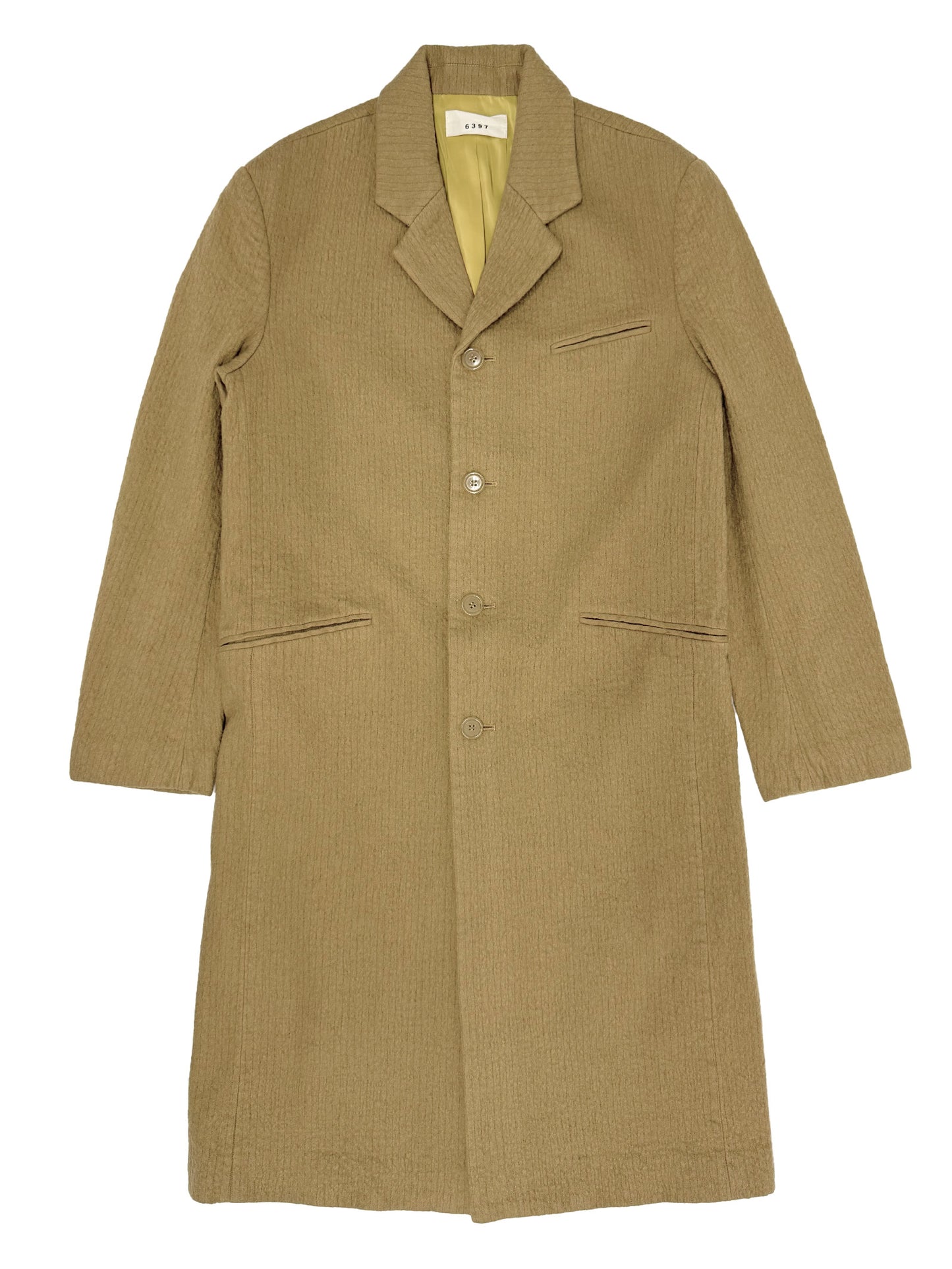 Boiled Pinstripe Coat Hemp