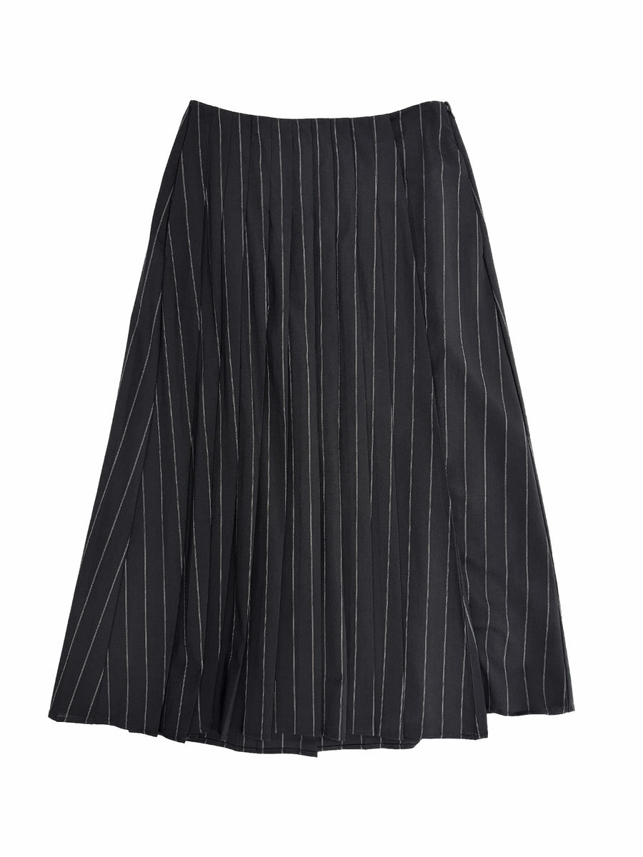 Fax Copy Express: Gray Pleated Midi Skirt | SSENSE