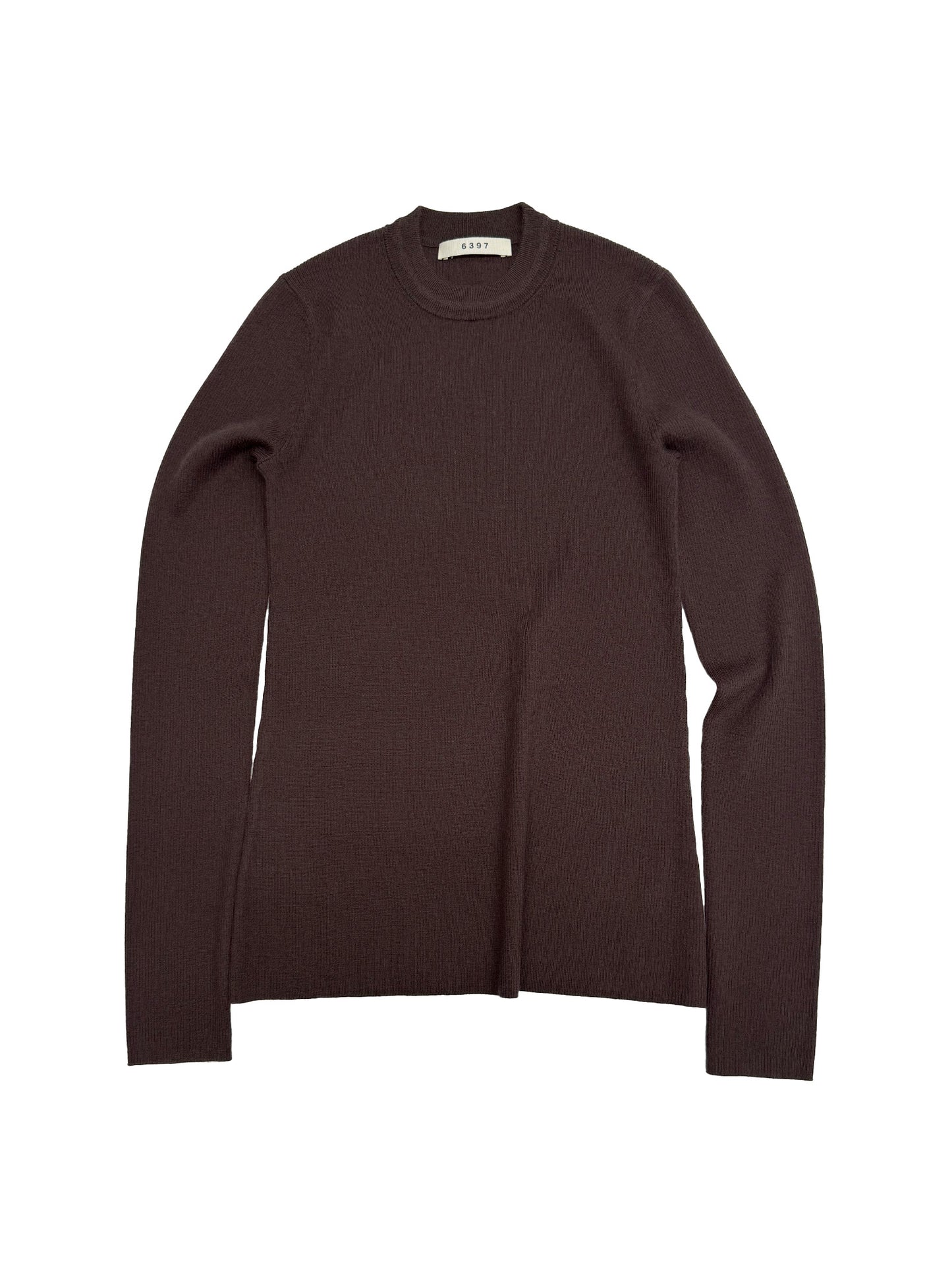 L/S Rib Crew Espresso