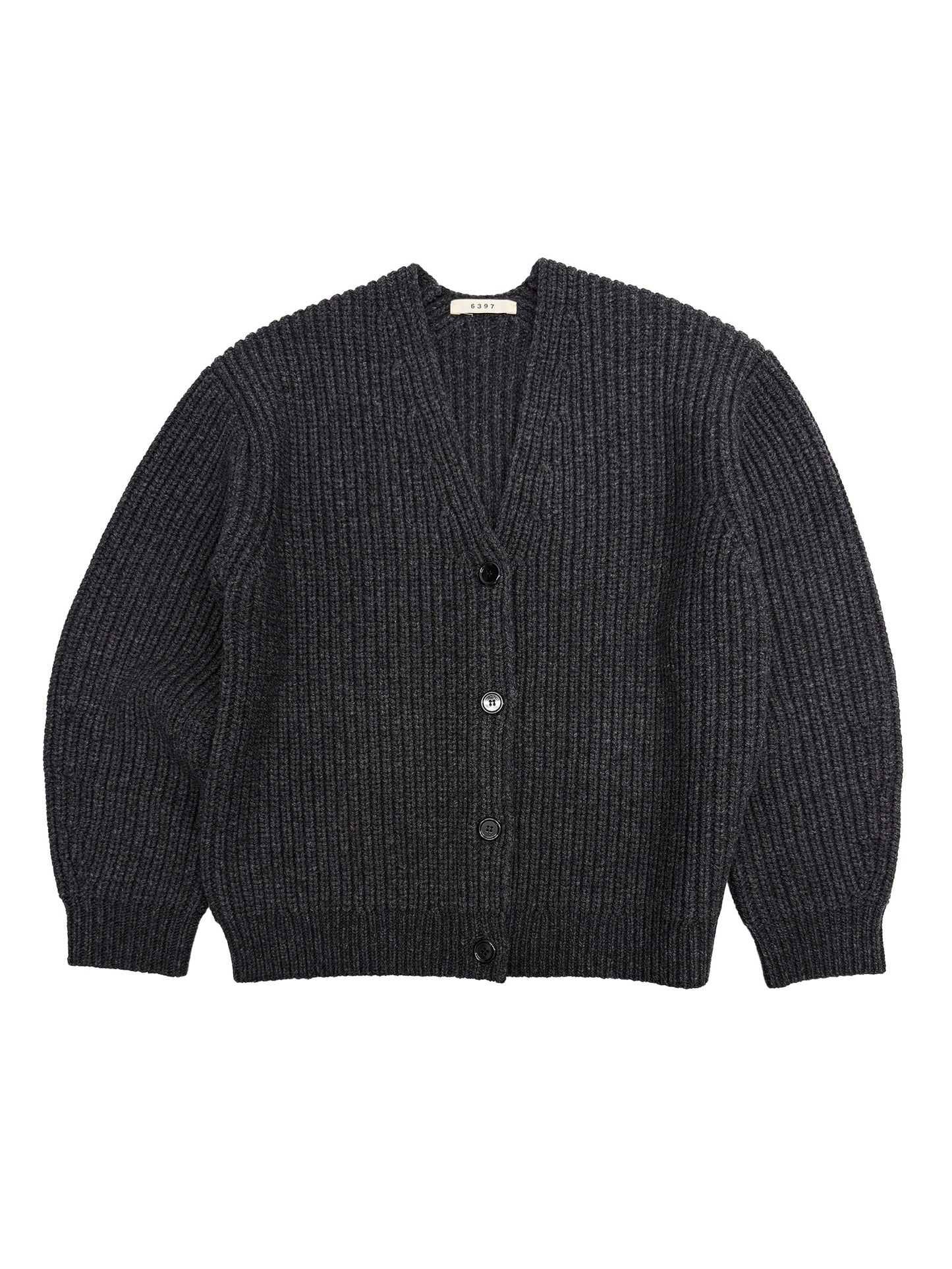 Fisherman Rib Cardigan Charcoal