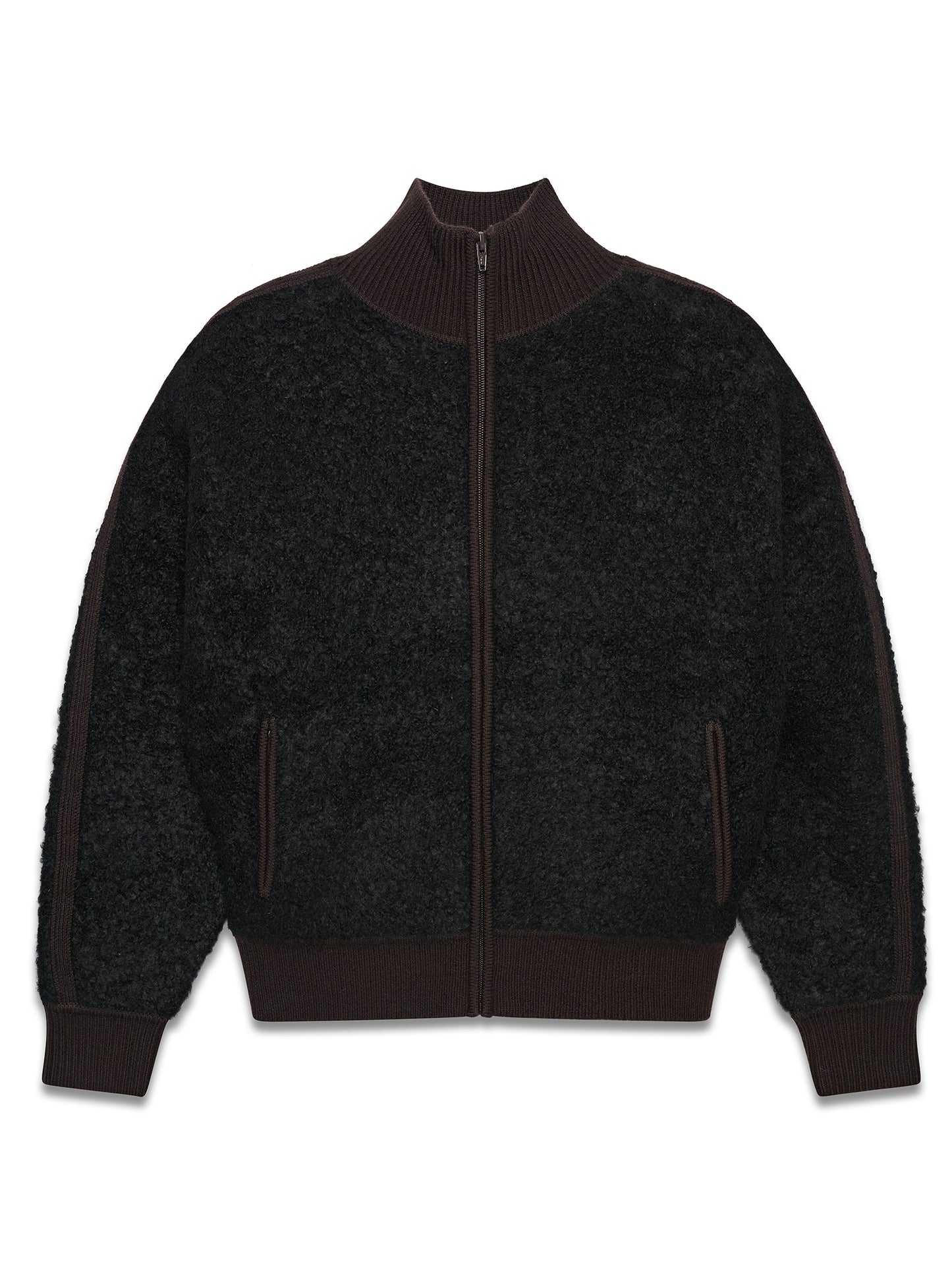 Track Zip Up Sweater Black