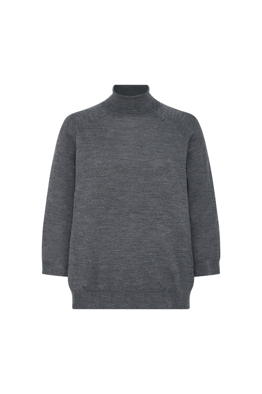 Elbow Sleeve Turtle Neck Graphite