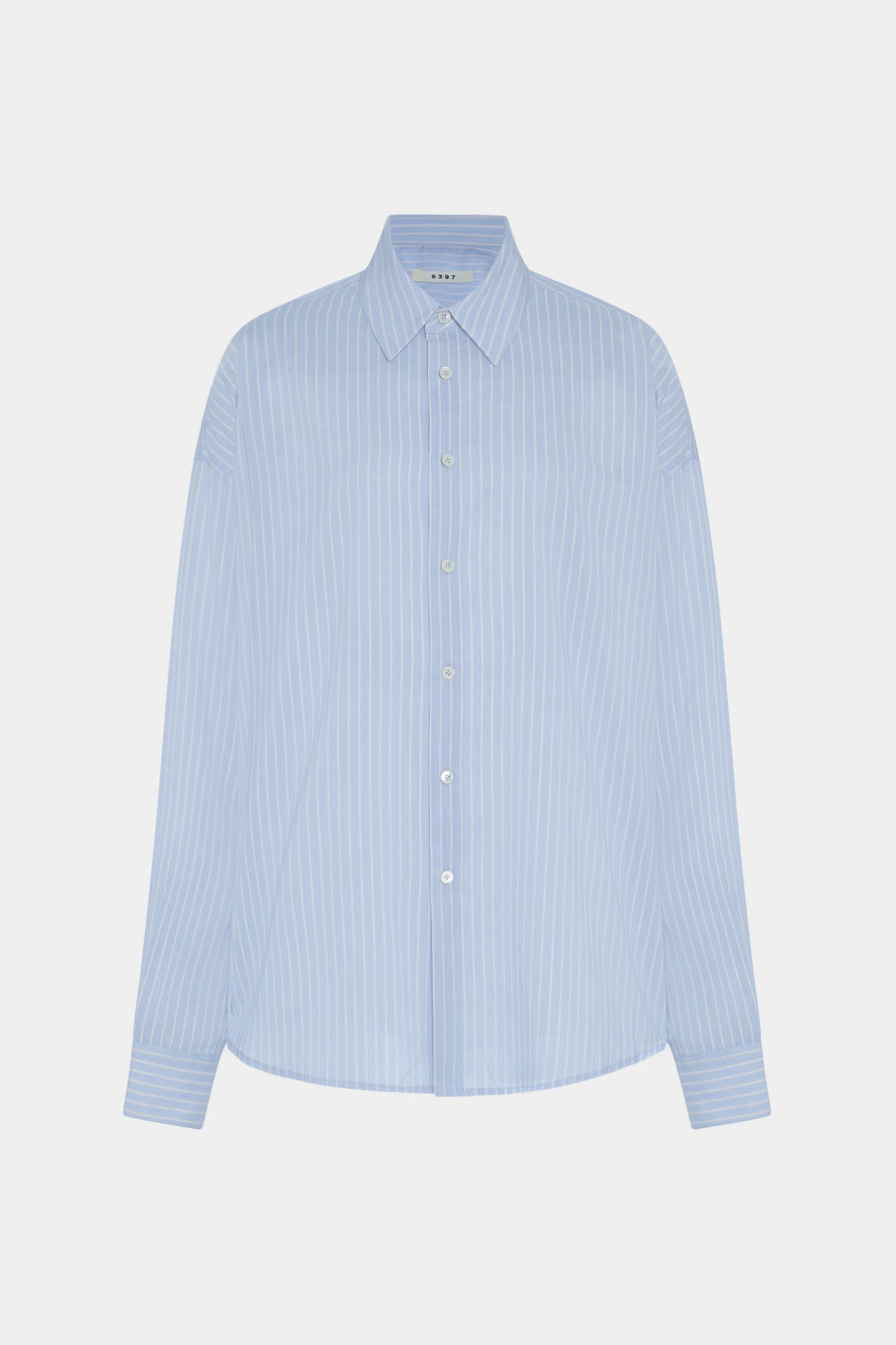Ribbon Stripe Uniform Shirt Blue