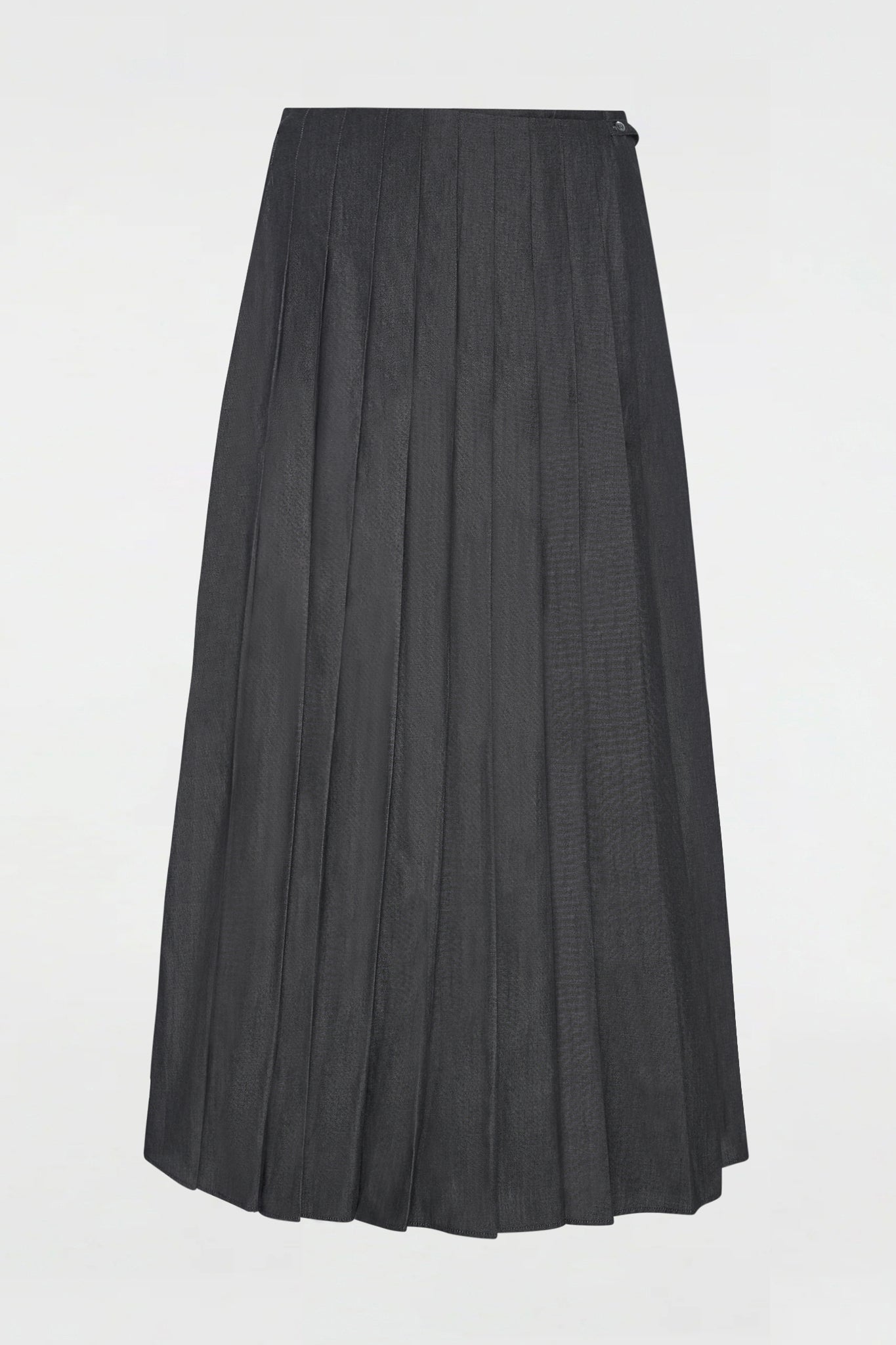 Wrap Pleat Skirt Raw Denim