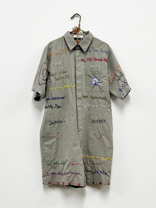 Christine Szeto Embroidered Short Coveralls
