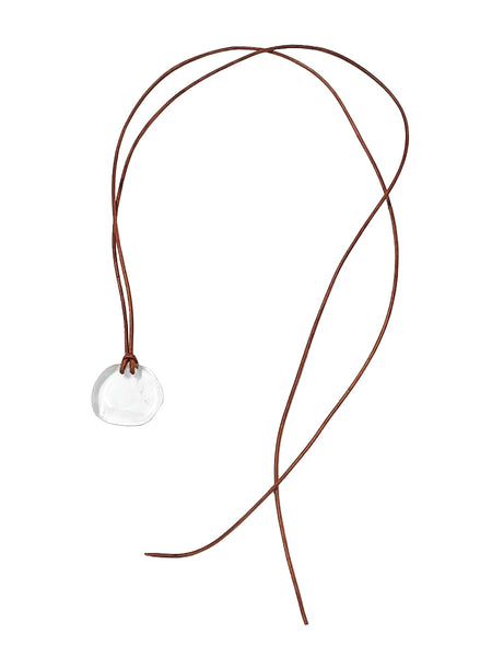 Rock Crystal on Leather Cord - Matthew Swope Jewelry