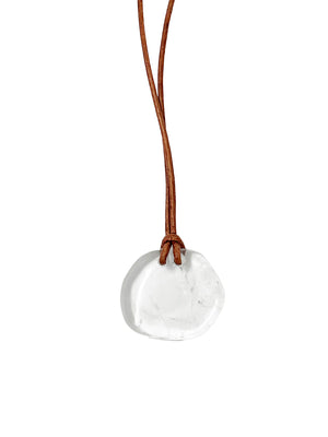 Rock Crystal on Leather Cord - Matthew Swope Jewelry