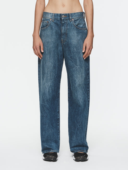Wide Jean in Marbled Blue