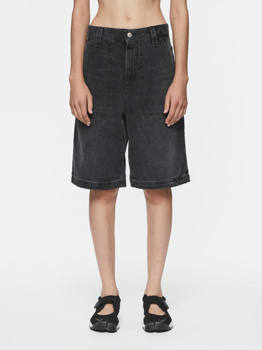 Denim Carpenter Short in Stone Black