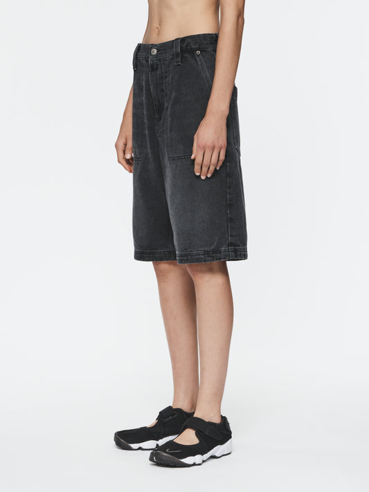 Denim Carpenter Short in Stone Black
