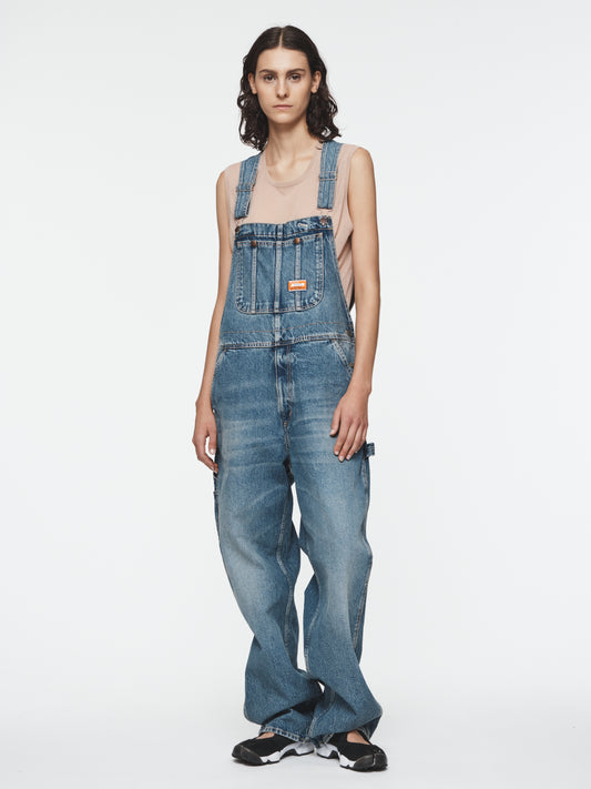 Denim Overalls in Vintage Stone Blue