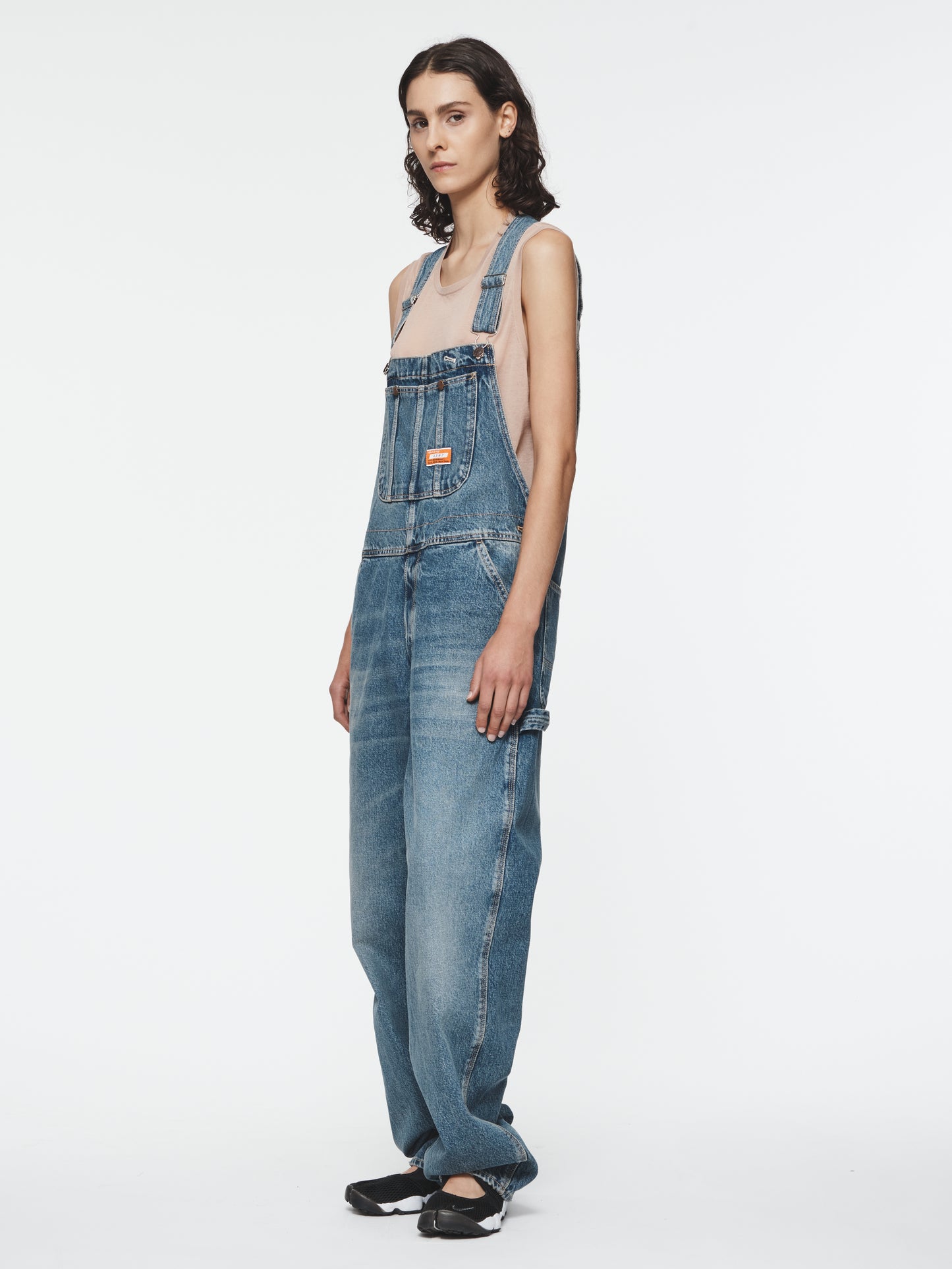 Denim Overalls in Vintage Stone Blue