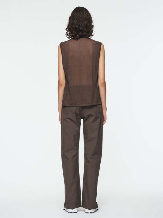 Sheer Muscle Tank in Bark