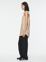 Sleeveless Buttondown Shirt in Nude