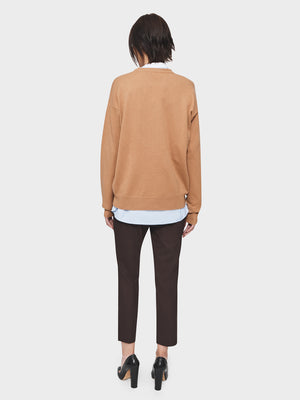 Slouchy Crewneck in Camel