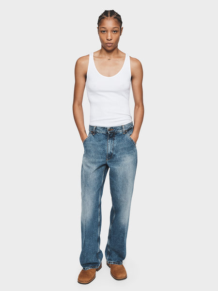 Oversized Trouser Jean in Medium Stone