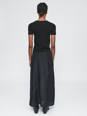 Deconstructed Midi Skirt in Black