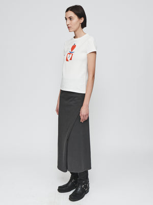 Draped Wrap Skirt in Washed Black