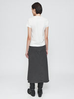 Draped Wrap Skirt in Washed Black