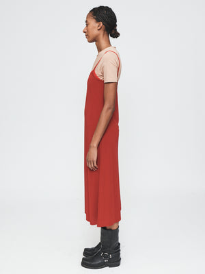 Double Layer Slip Dress in Brick