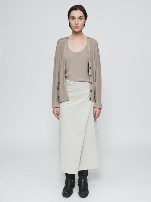 Draped Wrap Skirt in Chalk