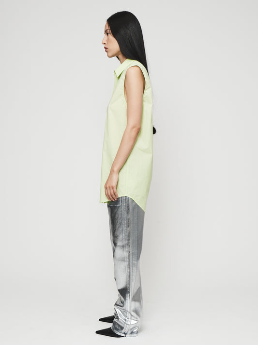 Sleeveless Buttondown Shirt in Limeade
