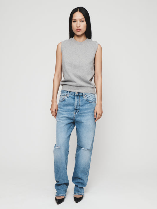 Sleeveless Sweatshirt in Heather Grey