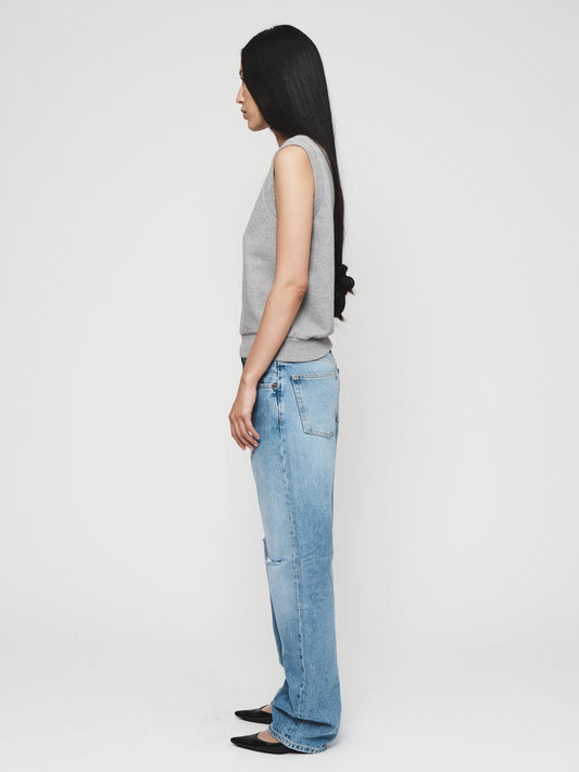 Sleeveless Sweatshirt in Heather Grey
