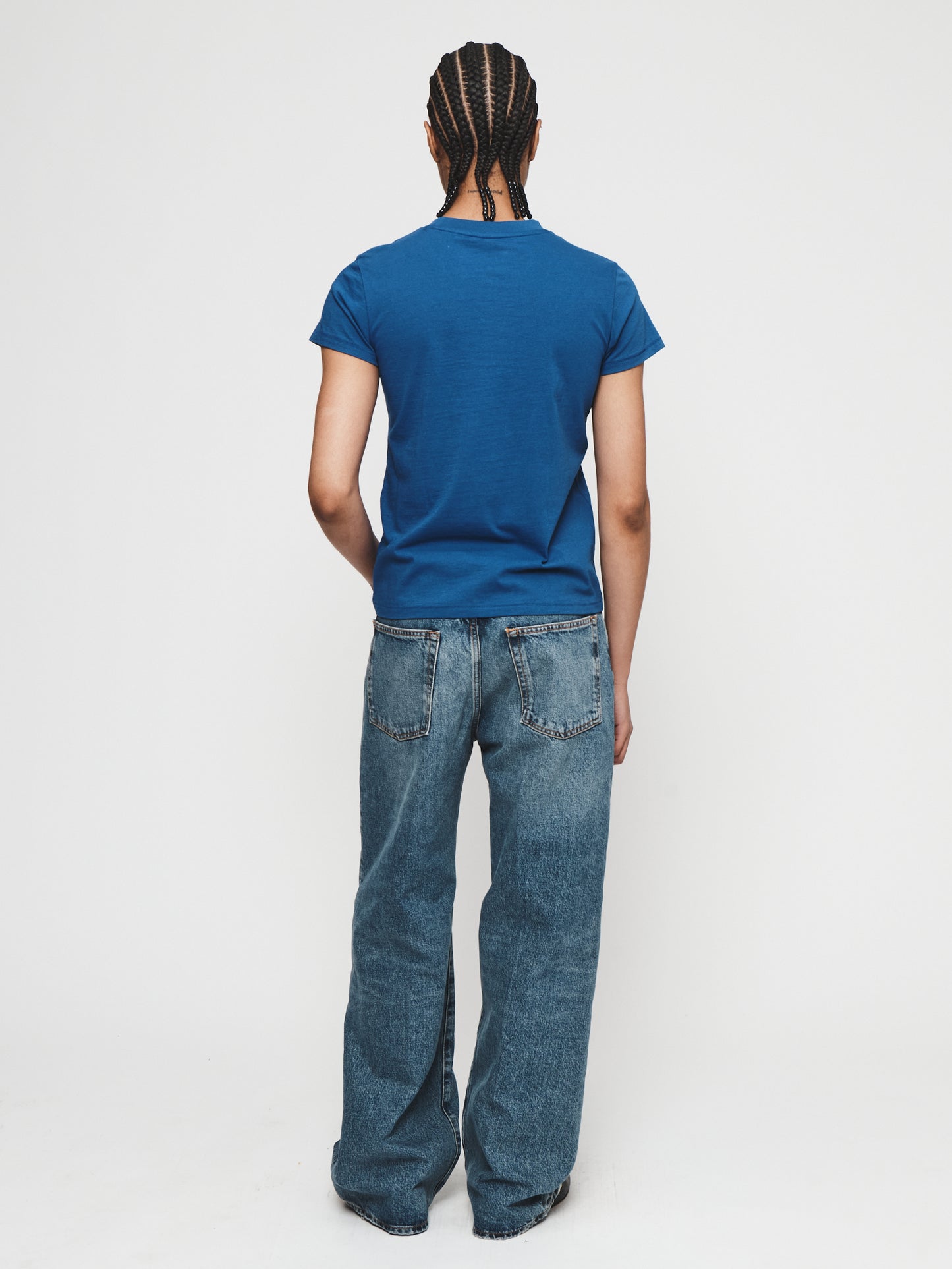 Wide Jean in Worn Medium