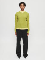 Baby Alpaca Skinny Crew in Moss