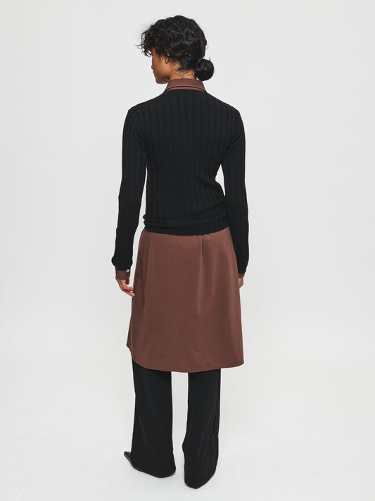 Wide Rib Cardigan Black