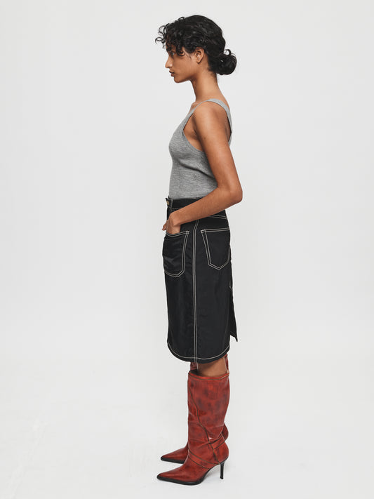 Variegated Rib Tank Grey Melange