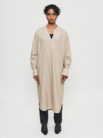 Flattened Shirt Dress in Light Beige