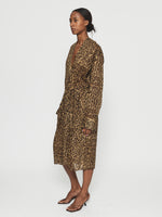 Collarless Shirtdress in Leopard