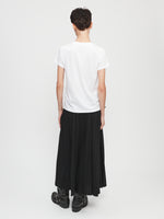 Pleated Wrap Skirt in Pinstripe