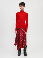 Printed Handkerchief Skirt in Red