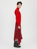 Printed Handkerchief Skirt in Red