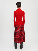 Printed Handkerchief Skirt in Red