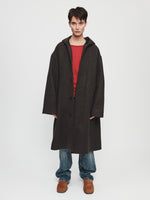 Hooded Car Coat in Brown