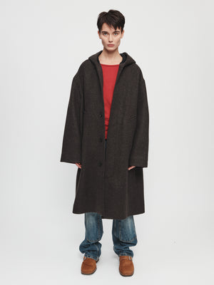 Hooded Car Coat in Brown