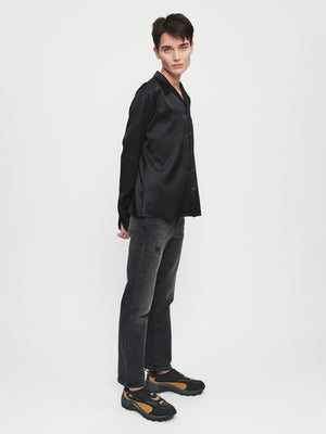 Silk Slim Shirt in Black