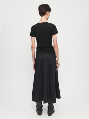 Pleated Wrap Skirt in Black