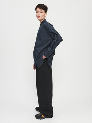 Pleated Long Pull-on Pant in Black