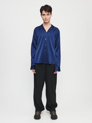 Silk Slim Shirt in Ultramarine