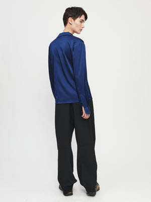 Silk Slim Shirt in Ultramarine