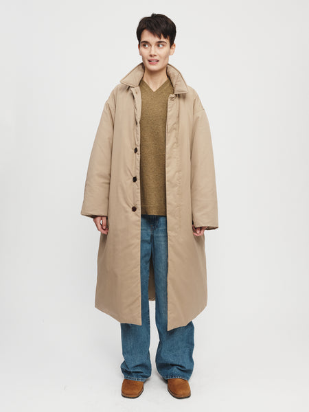 Beige padded coat online