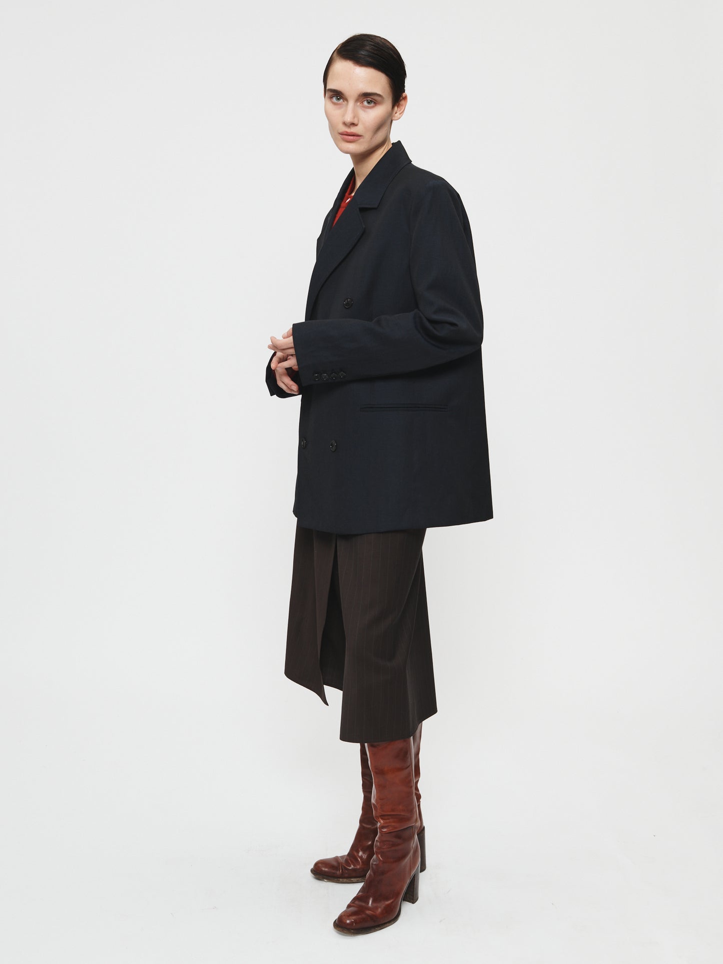 Double Breasted Blazer Ink