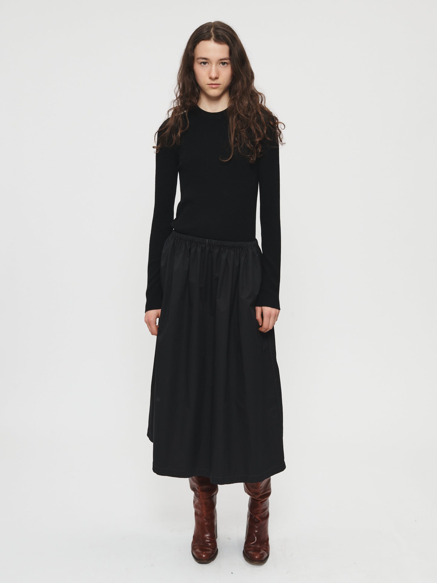L/S Rib Crew Espresso
