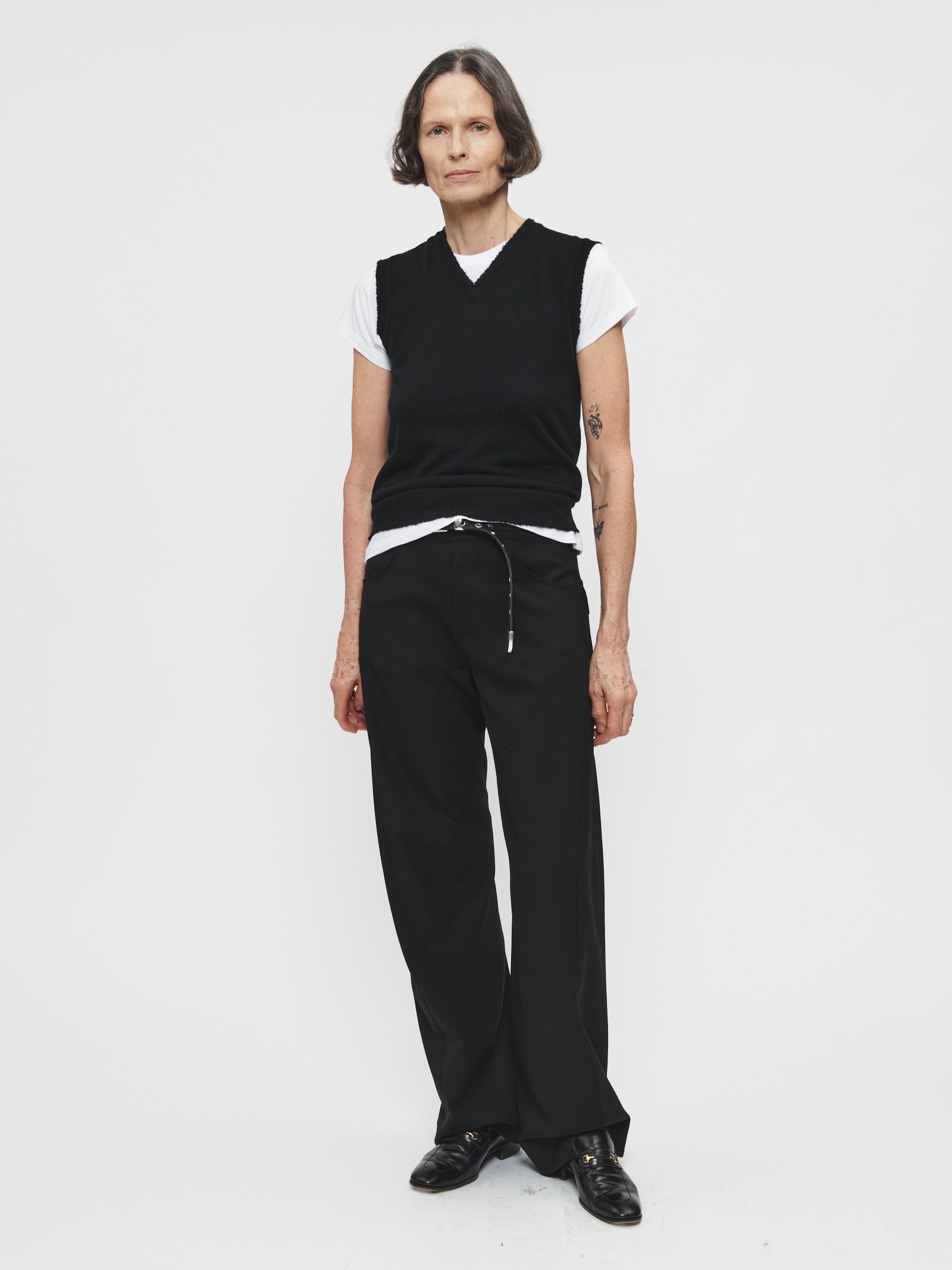 ROMANTIC CROWN★男女兼用 SIDE OPEN KNIT VEST_3♪ MUSINSA | ROMANTIC CROWN Side Open Knit Vest_Black